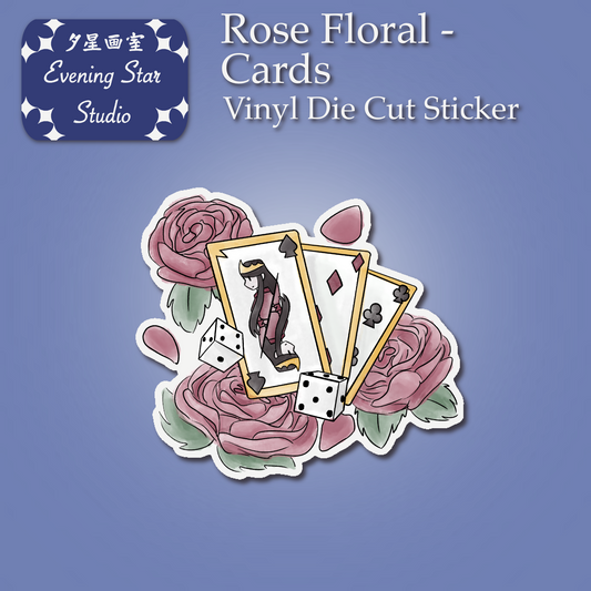Rose Floral - Cards Vinyl Sticker