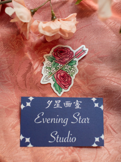 Rose Floral - Arrow Vinyl Sticker